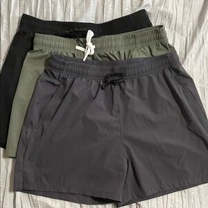 Women's Athletic Shorts - Black, Green, Gray